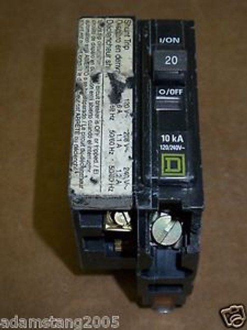 SQUARE D QOB1201021 1 pole 20 amp 120-240v QOB120-1021 Circuit Breaker Chipped