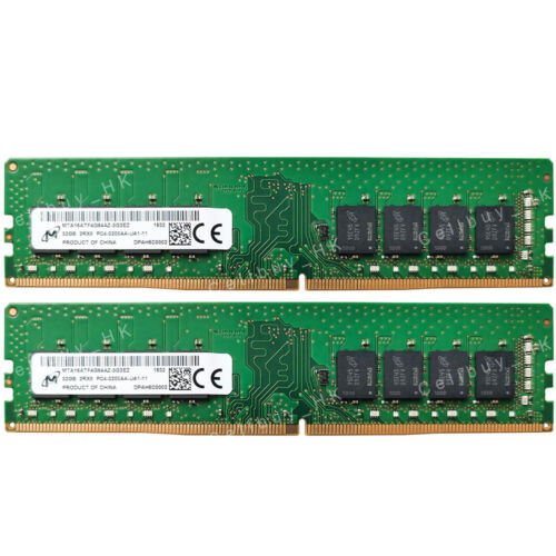 Micron 64Gb 2X32Gb Pc4-25600 Ddr4-3200Mhz 288Pin Udimm Unbuffered Desktop Memory