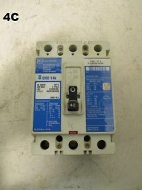 Westinghouse Series C 40 Amp EHD3040L Industrial Circuit Breaker 6638C94G89