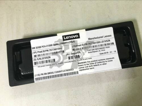 One New Lenovo / Ibm 01De974 7X77A01304 32Gb 2Rx4 Ddr4 Pc4-2666V Ecc Ram Memory