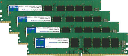 64Gb 4X16Gb Ddr4 2400Mhz Pc4-19200 288-Pin Ecc Udimm Server/Workstation Ram Kit