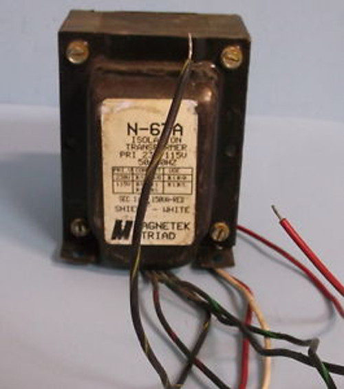 MAGNETEK TRIAD ISOLATION TRANSFORMER N-67A