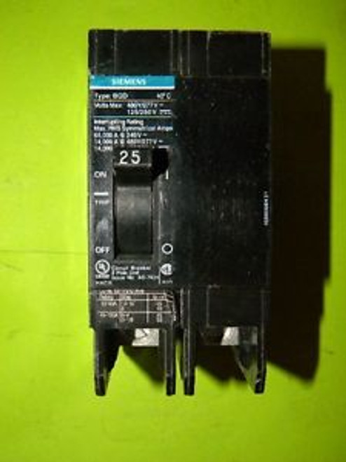 Siemens BQD225 Circuit Breaker 2 Pole 25 Amp