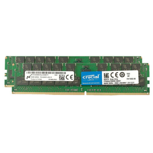 128Gb(2 X 64Gb)Kit Crucial Ddr4-2933Mhz Load Reduced Dimm 4Rx4 Server Memory Ram