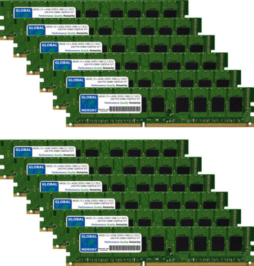 48Gb (12X4Gb) Ddr3 1066Mhz Pc3-8500 240-Pin Ecc Udimm Ram Kit For Xserve (2009)