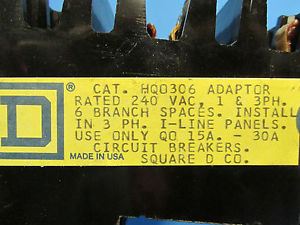 SQUARE D I-LINE CIRCUIT BREAKER ADAPTOR  CAT No. HQO306 .... WR-34