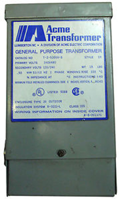Acme T253008S Distribution Transformer AT1004 240x480 Primary 120/240V Secondary