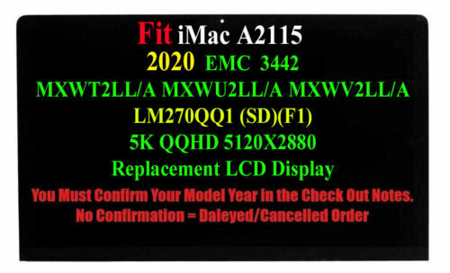 Apple Imac Retina A2115 Lm270Qq1 Sdf1 27" 5K Lcd Screen 2020 Emc 3442 Mxwv2Ll/A