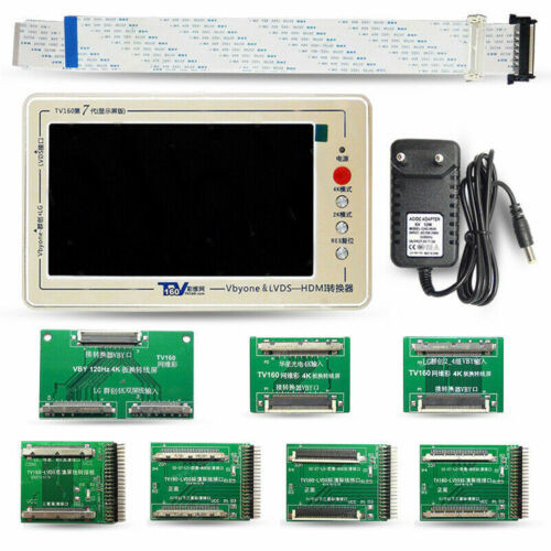 New Vbyone&Lvds To Hdmi Converter W/ 7" Screen Tv Motherboard Tester +7Pcs Board