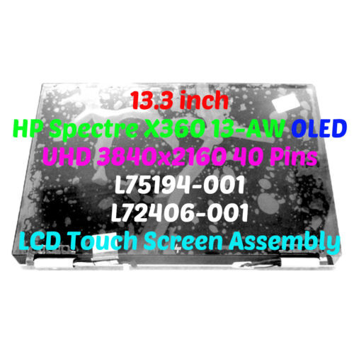 13.3" L75192-001 For Hp Spectre 13-Aw 13-Aw0003Dx Lcd Touch Screen Assembly Uhd