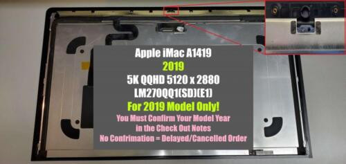 Apple Imac 27" A1419 5K 2019 Led Lcd Screen Display Lm270Qq1 Sd A2 E1