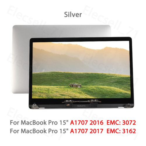 Silver Lcd Screen + Top Cover For Macbook Pro A1707 15" 2016-2017 Emc 3072 3162