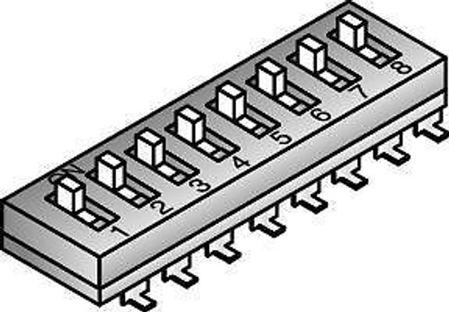 DIP Switches / SIP Switches RAISED ACT 8 POS (100 pieces)