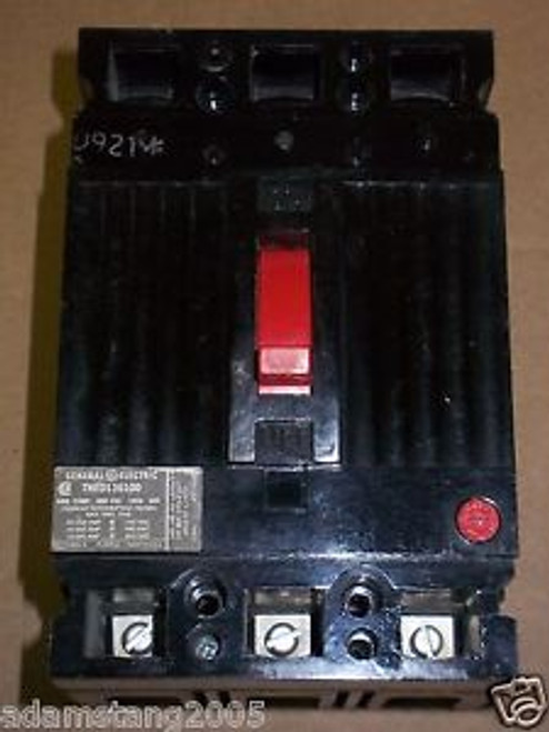 GE THED 100 amp 3 pole 600v THED136100 Circuit Breaker BLACK