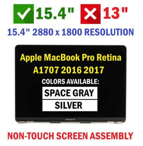 661-06376 Apple Macbook Pro Retina 15" 2016 2017 A1707 Display Assembly Silver