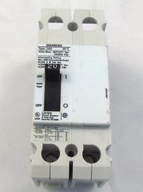Siemens CQD-220 Circuit Breaker 20AMP 2 Pole 480Y/277 VAC
