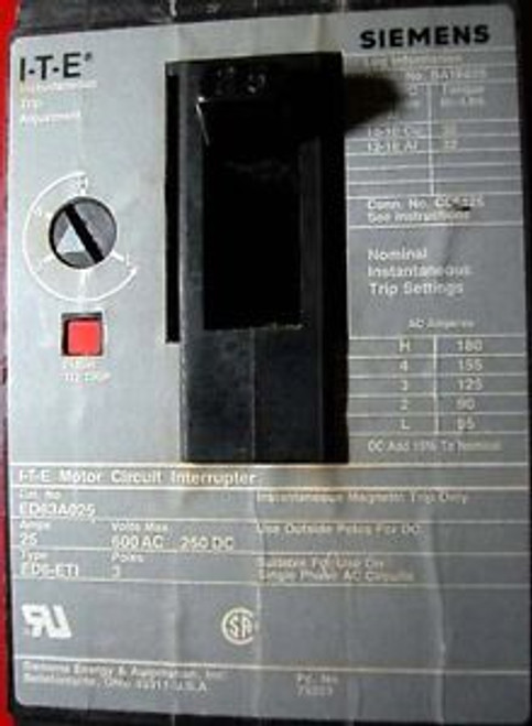 Siemens, ITE 25 Amp Circuit Breaker (2707)