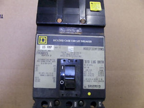 Square D FH36015 15 Amp 600 V 3 Pole I  Line Circuit Breaker Gray