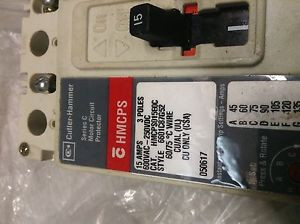Used Cutler Hammer HMCPSO15EOC 15 amp motor circuit protector 600 vac