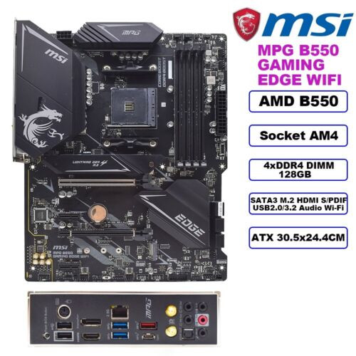 Msi Mpg B550 Gaming Edge Wifi Motherboard Atx Amd B550 Am4 Ddr4 Sata3 Hdmi Audio