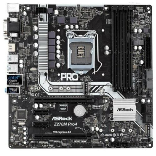 For Asrock Z270M Pro4 System Board Lga1151 Ddr4 64G Vga Dvi Hdmi 2Xm.2 Micro-Atx