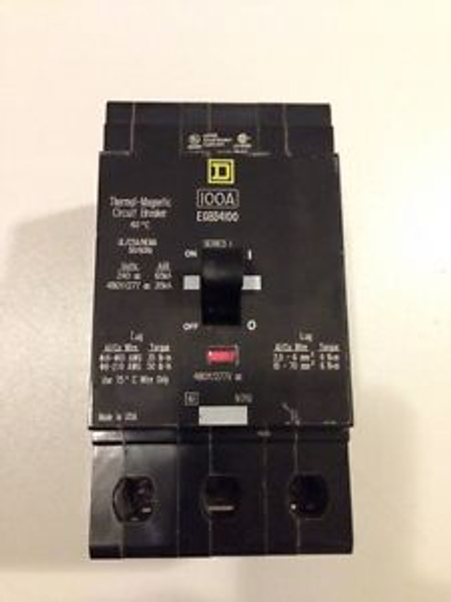 SQUARE D EGB34100 100 AMP 3 POLE 240/277/480 EGB EGB34100 100 AMP