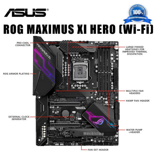 For Asus Rog Maximus Xi Hero (Wi-Fi) Motherboard Lga 1151 Ddr4 64Gb Z390 1151