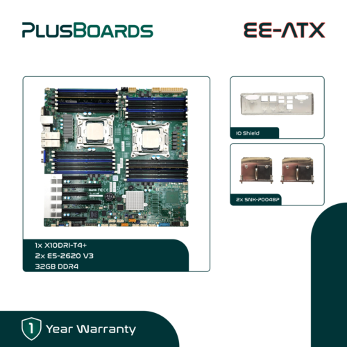Supermicro X10Dri-T4+ Lga 2011-3 Ee-Atx Motherboard W/ 2X E5-2620 V3 32Gb Memory