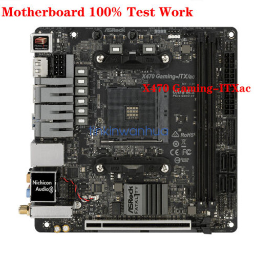 For Asrock X470 Gaming-Itx/Ac Socket Am4 1×M.2 4×Sata Iii Mini-Itx Motherboard