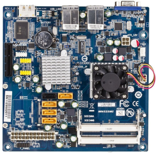 Gigabyte Mn525Mi Built-In Intel 2-Cores Atom D525 Intel Ich9R Mitx Motherboard