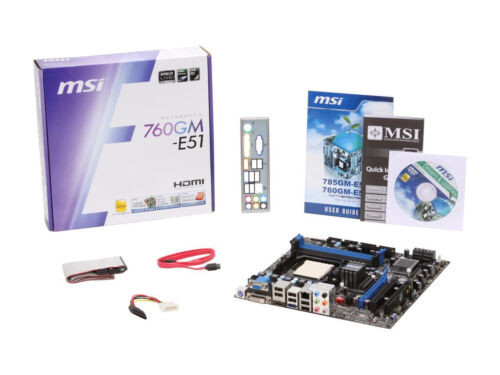 Msi 760Gm-E51 Ms-7596 Socket Am3 Amd 760G Hdmi Matx Motherboard