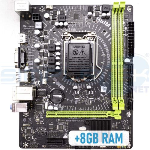 Motherboard H61M Micro-Atx Matx Core I5 Cpu 8Gb Ram Lga 1155 Second Gen