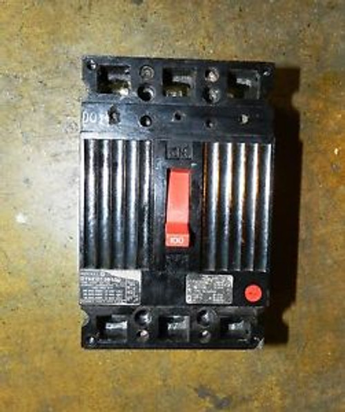 GE THED136100 100 AMP 3-Pole 600 Volt Circuit Breaker