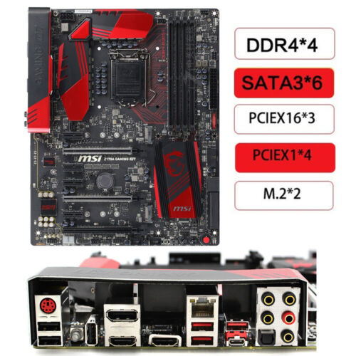 For Msi Z170A Gaming M7 Lga1151 Ddr4 Dp+Hdmi 2×M.2 6×Sata Iii Motherboard