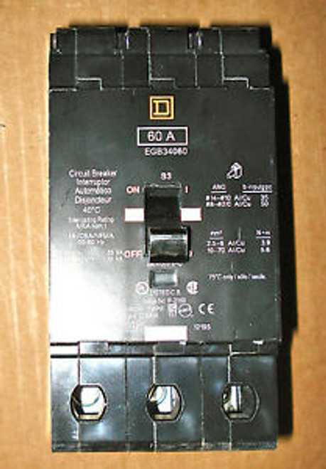 Square D EGB34060 Circuit Breaker 3 Pole 60 Amp