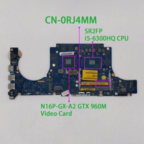 For Dell Laptop Inspiron 7566 I5-6300Hq Cpu Bcv00 La-D991P Motherboard Cn-0Rj4Mm