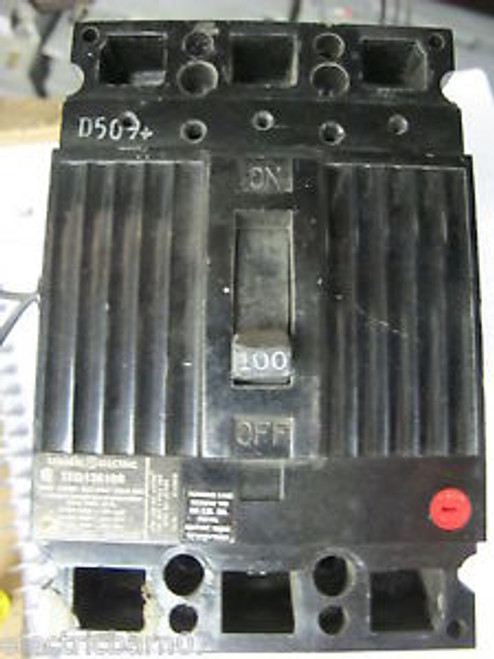 GE TED136100ST 100 Amp with Shunt Trip Circuit Breaker, Black Face