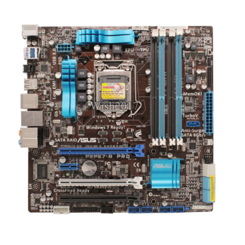 Motherboard For Asus P8P67-M Pro Intel P67 Lga 1155 Ddr3 I/O Shield Fully Tested