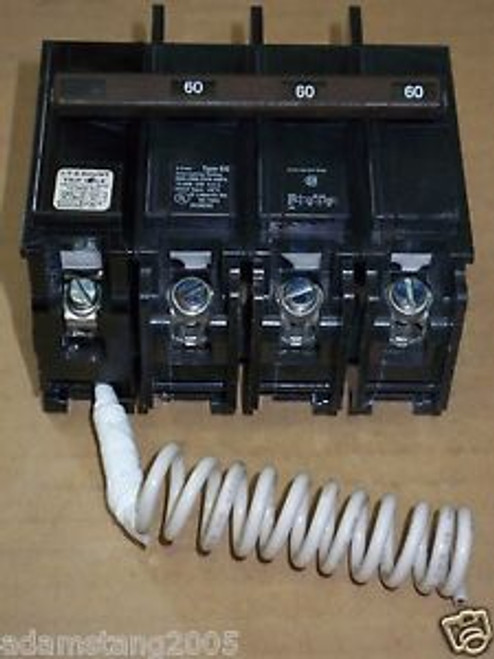 ITE BQ 3 pole 60 amp 240v BQ3B06000S01 Shunt Circuit Breaker CHIPS