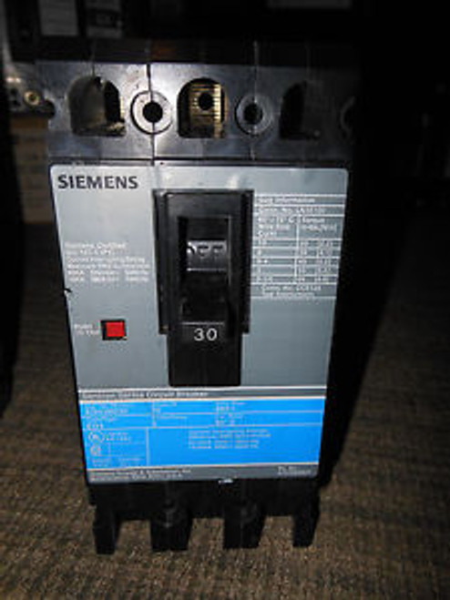 Siemens ED43B030 circuit breaker 3pole 30amp 480v  1 year warranty