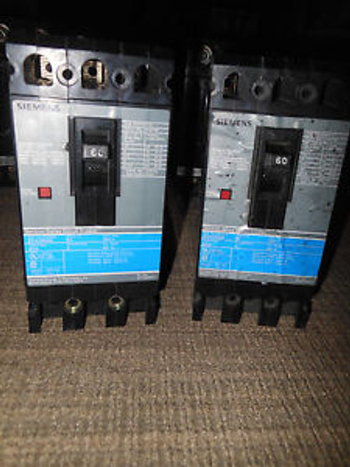 Siemens ED43B060 circuit breaker 3pole 60amp 480v  1 year warranty