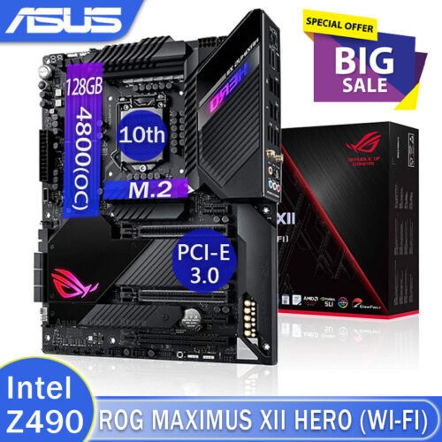 Asus Rog Maximus Xii Hero (Wi-Fi) Motherboard Lga 1200 Ddr4 128Gb 5.1L Z490