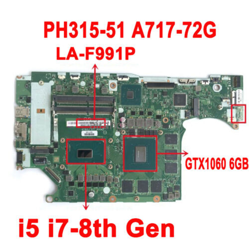 For Acer Predator Helios Ph315-52 A717-72G Motherboard La-F991P With I5 I7 8Th