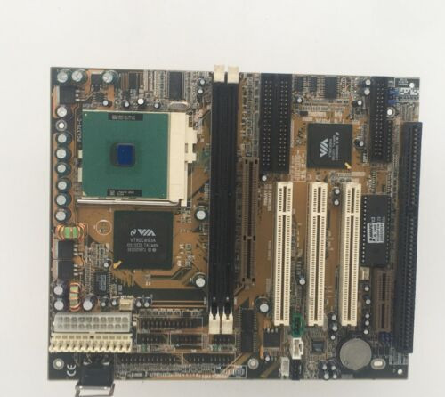 Tiga Ti-693A+S At Motherboard Skt 370, Cpu 1Ghz, Ram, 1X Isa, 3X Pci