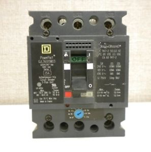 SQUARE D Circuit Breaker GJL36015M03 15A 600V 3P