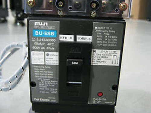 Fuji Electric Circuit Breaker,  BU-ESB3060, 60 Amp, 600V, 3 Pole