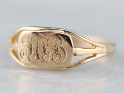 Ladies Gold "Ftb" Monogrammed Signet