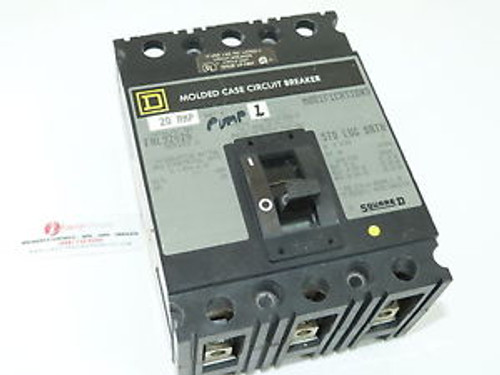 Used Square D FAL32020 3p 20a 240v Circuit Breaker 1-yr Warranty