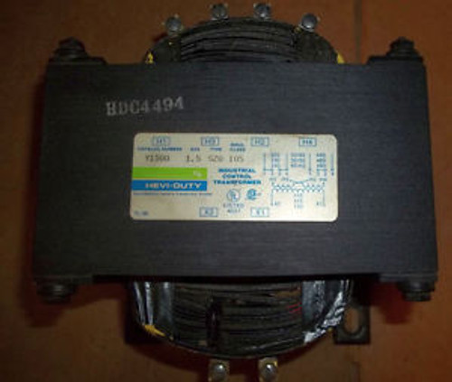 HEVI-DUTY INDUSTRIALCONTROL TRANSFORMER Y1500 1.5 KVA SZ0 Class 105