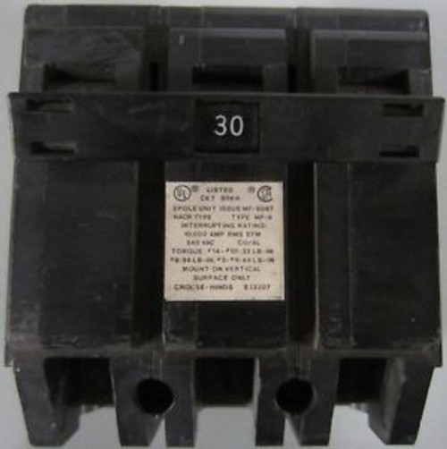 CROUSE HINDS MP330  30 Amp  240 VAC  3 Pole CIRCUIT BREAKER